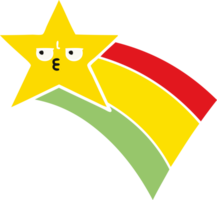 estrela de arco-íris de tiro de desenho retrô de cor plana png