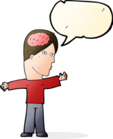 cartoon man with brain with speech bubble png