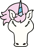 quirky hand drawn cartoon unicorn png