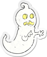 adesivo retrô angustiado de um fantasma de desenho animado png