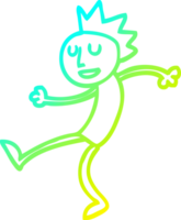 cold gradient line drawing cartoon dancing man png