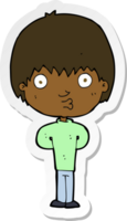 sticker van een cartoon fluitende jongen png