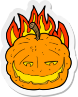 pegatina de una calabaza de halloween de dibujos animados png