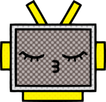 comic book style cartoon robot head png