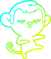 cold gradient line drawing cartoon annoyed monkey png