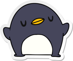 adesivo cartoon kawaii de um pinguim fofo png