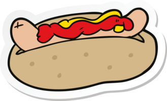 autocollant d'un hot-dog de dessin animé png