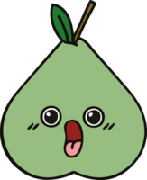 poire verte de dessin animé mignon png