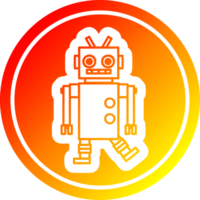 dancing robot circular in hot gradient spectrum png