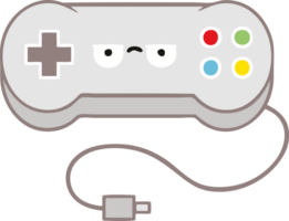 flat color retro cartoon game controller png