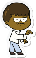 sticker of a cartoon annoyed man png