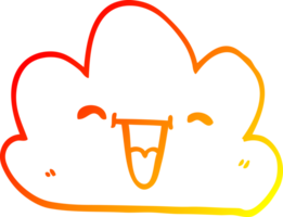 warm gradient line drawing cartoon happy grey cloud png