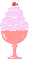 flat color illustration cartoon ice cream png