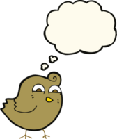 cartoon funny bird with thought bubble png