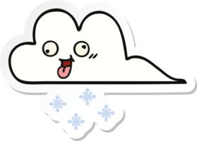 pegatina de una linda nube de nieve de dibujos animados png