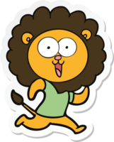 sticker of a happy cartoon lion png