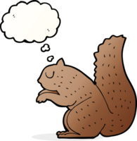 Cartoon-Eichhörnchen mit Gedankenblase png