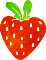 retro cartoon doodle of a fresh strawberry png