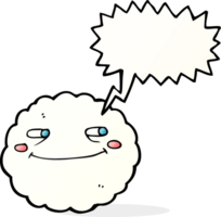 tekenfilm gelukkig wolk met toespraak bubbel png