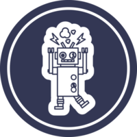 malfunctioning robot circular icon png