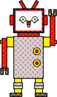 comic book style cartoon happy robot png