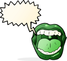 cartoon halloween mouth with speech bubble png