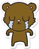 sticker of a crying cartoon bear png