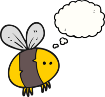 pensamento bolha desenho animado abelha png