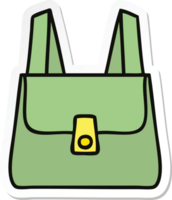 Aufkleber einer niedlichen Cartoongrüntasche png