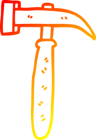 marteau de dessin animé de dessin de ligne de gradient chaud png