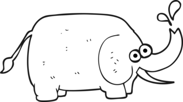 negro y blanco dibujos animados elefante png