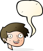 cartoon happy boy face with speech bubble png