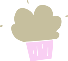 flat color style cartoon cupcake png