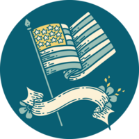 ikon med baner av de amerikan flagga png