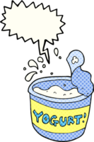 grappig boek toespraak bubbel tekenfilm yoghurt png