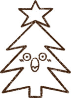 Christmas Tree Charcoal Drawing png