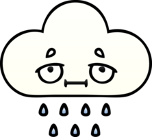 nuage de pluie de dessin animé ombré dégradé png