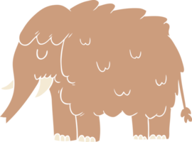 flat color style cartoon mammoth png