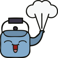 cute cartoon steaming kettle png