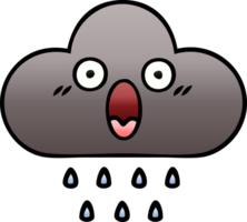 gradiënt gearceerde cartoon storm regen wolk png