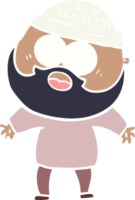 flat color style cartoon bearded man png