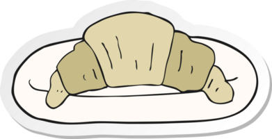 pegatina de un croissant de dibujos animados png