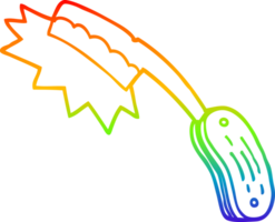 desenho de linha de gradiente de arco-íris navalha afiada de desenho animado png