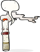 desenho animado cigarro personagem com discurso bolha png