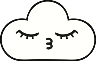 linda nube blanca de dibujos animados png