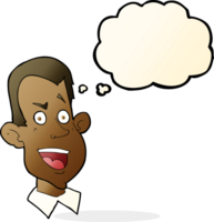 cartoon male face with thought bubble png