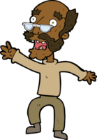 cartoon frightened old man png