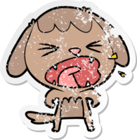 distressed sticker of a cute cartoon dog png