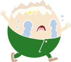 humpty dumpty flat color style cartoon egg man crying png
