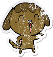 vinheta angustiada de um cachorro de desenho animado png